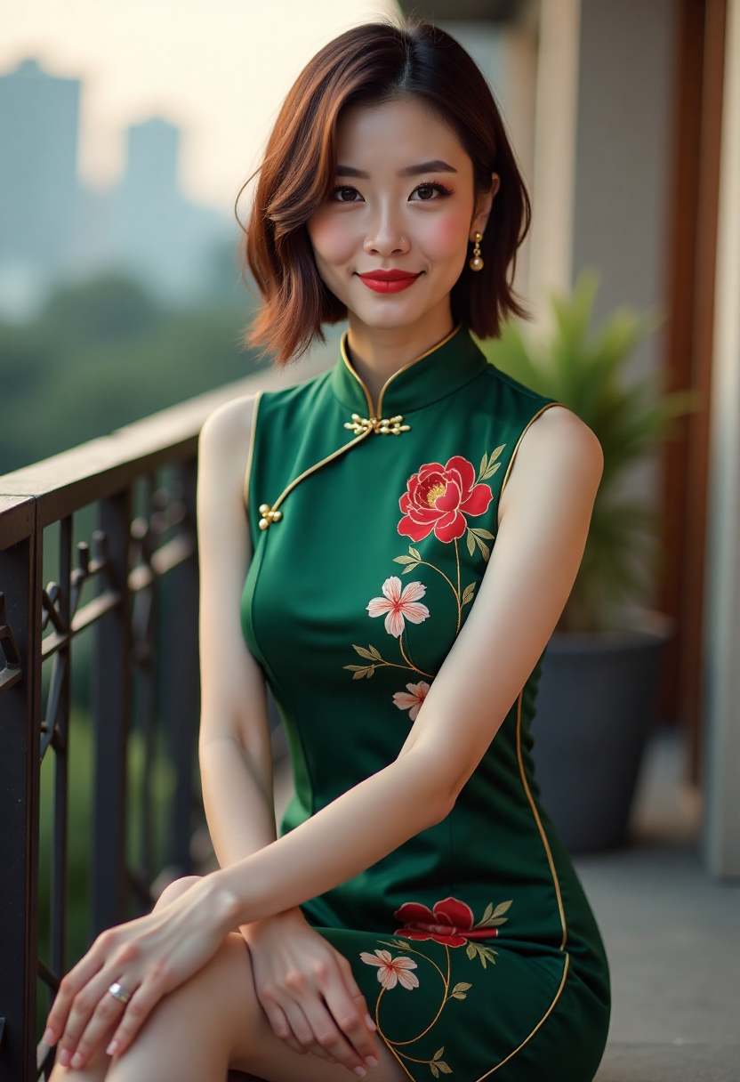 沈知夏在玻璃温室整理花枝